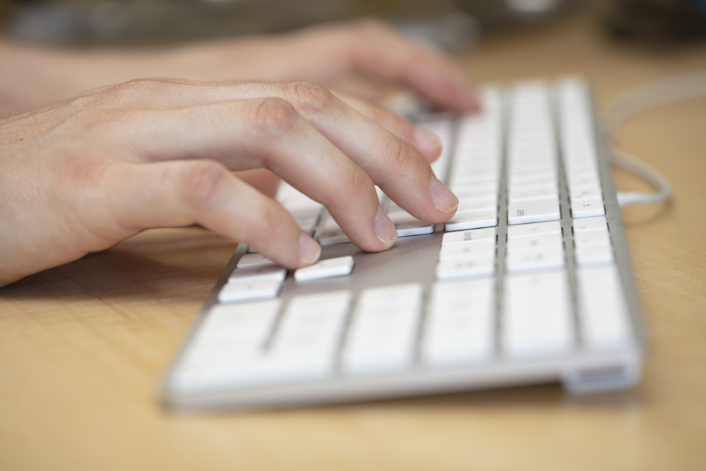 Typing on computer keyboard