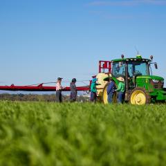 harvester and crops